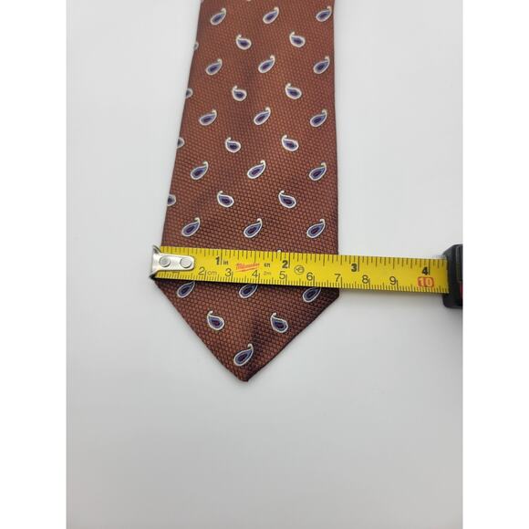 Hickey Freeman Copper Paisley Tie | 3" x 44.5" - Picture 5 of 5